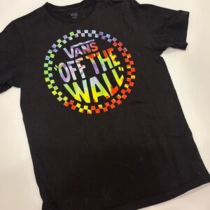 Vans Shirt Boys Medium Black Off The Wall Classic Fit Tie-Dye Short Sleeve Skate